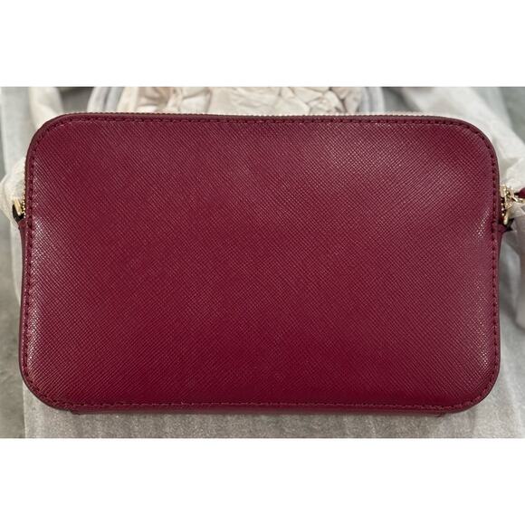Kate Spade Double Zip Cameron Crossbody Saffiano Leather Blackberry - Picture 2 of 9